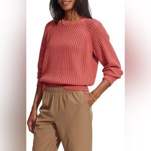 Varley Clay Knit Sweater in mineral red (coral color) / Cotton / Size S